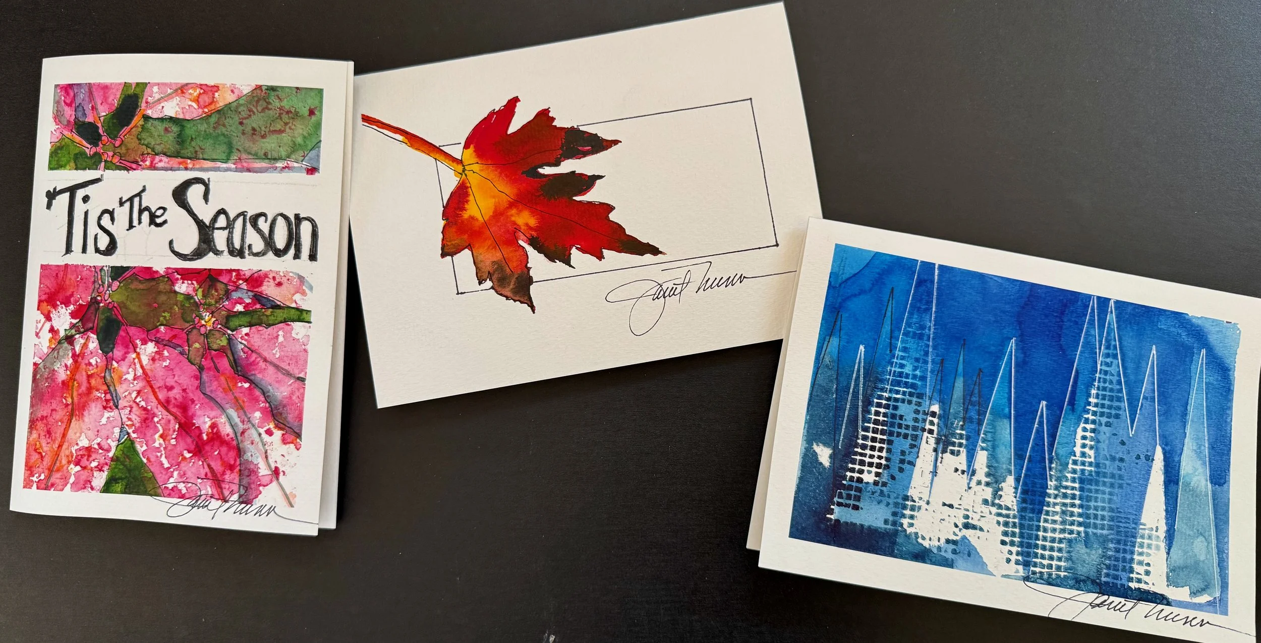 Painting Note Cards with Watercolors, Saturday, October 25, 9 am to 3 pm at the Foothils Art Center Creative Campus on Washington St.