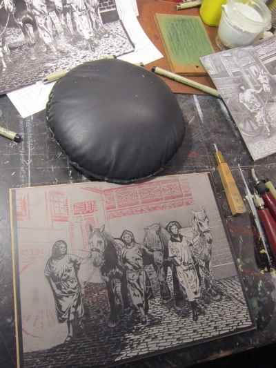  Sketches, block layout, and carving are all demonstrated here.