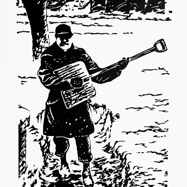 I missed getting a Christmas card out this year so here’s my offering to January! If it’s chilly and damp or downright snowy, everyone needs a smile in January! This fine fellow is my grandpa, circa 1945. I always loved his sweet, easy humor! Happy Winter! #lino #linocut #linocutprint #reliefprint #reliefprinting #studioink #inkonpaper #printmakersofinstagram