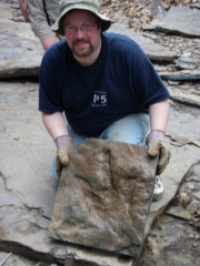 Paul with Dinosaur tracks.