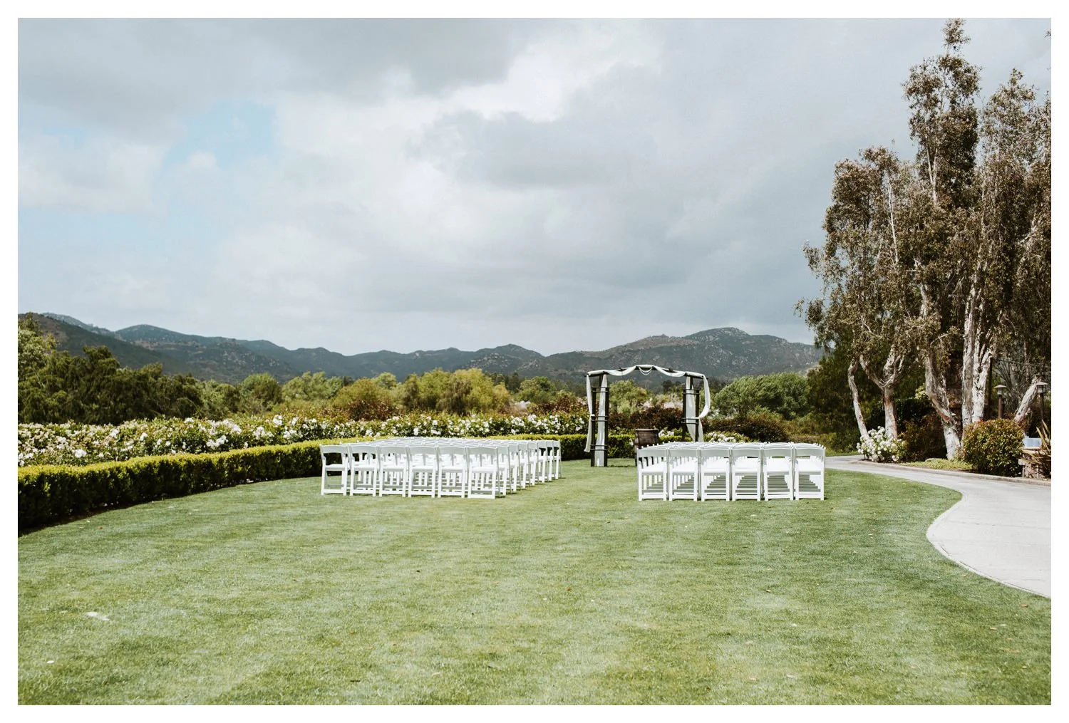 The wedding lawn at Twin Oaks Golf Course