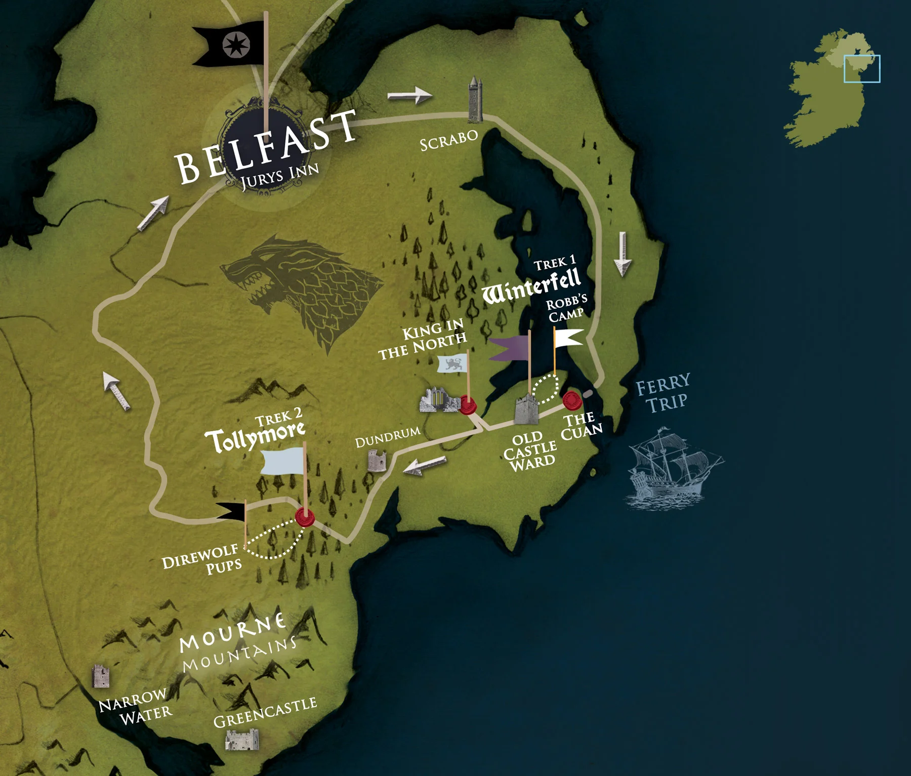 "Belfast Winterfell Locations Trek" , immagine di Game of Thrones Tours