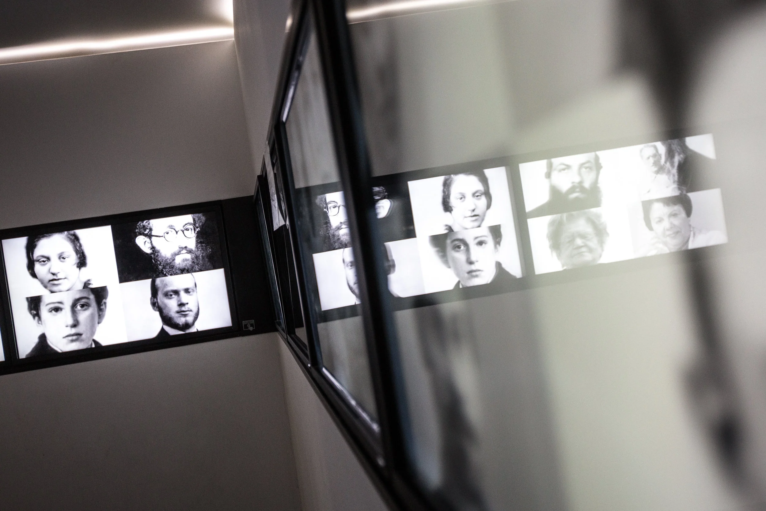 Photographs of Jews who lived in Oswiecim are seen in the local Jewish Museum on May 27, 2019 in Oswiecim, Poland. (Photo by Elan Kawesch/TRTN)