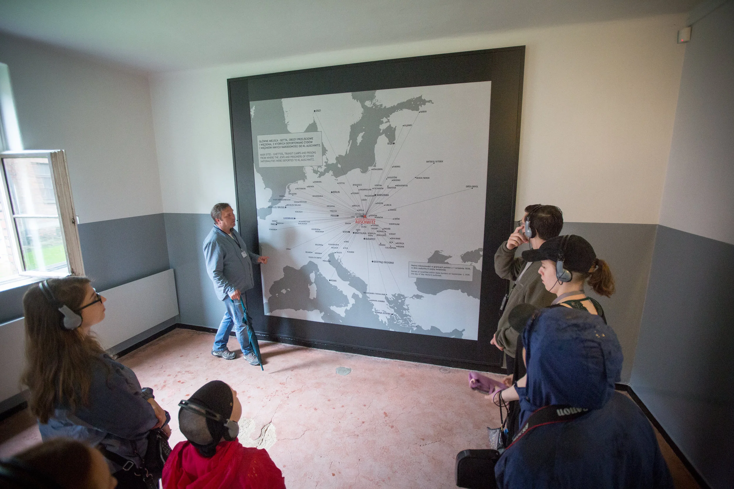 Students tour Auschwitz I on May 28, 2019.
