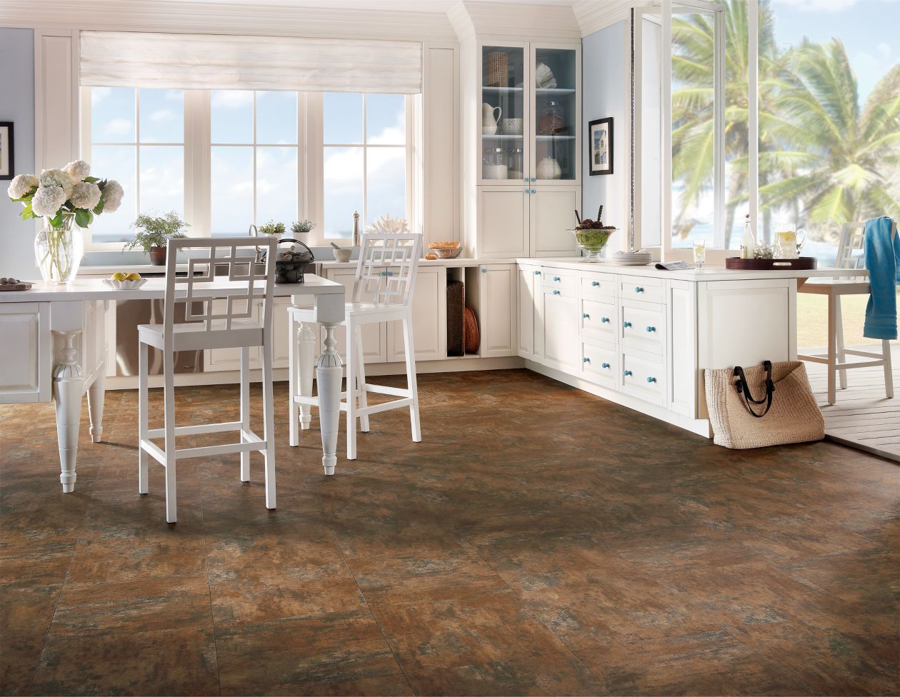 Copper tile vinyl flooring from Armstrong