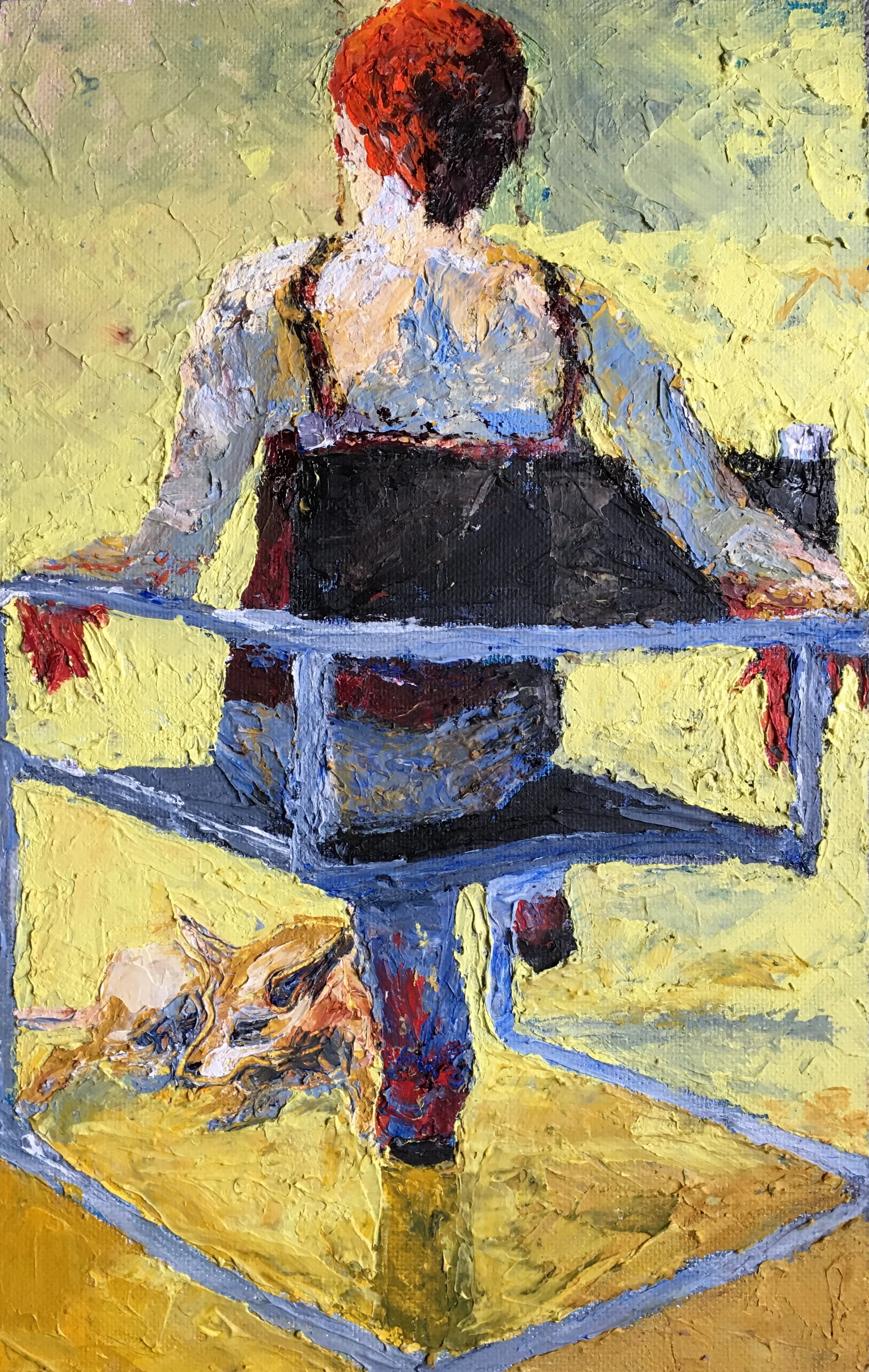 “tammy and cooper" 15"x24" acrylic on masonite