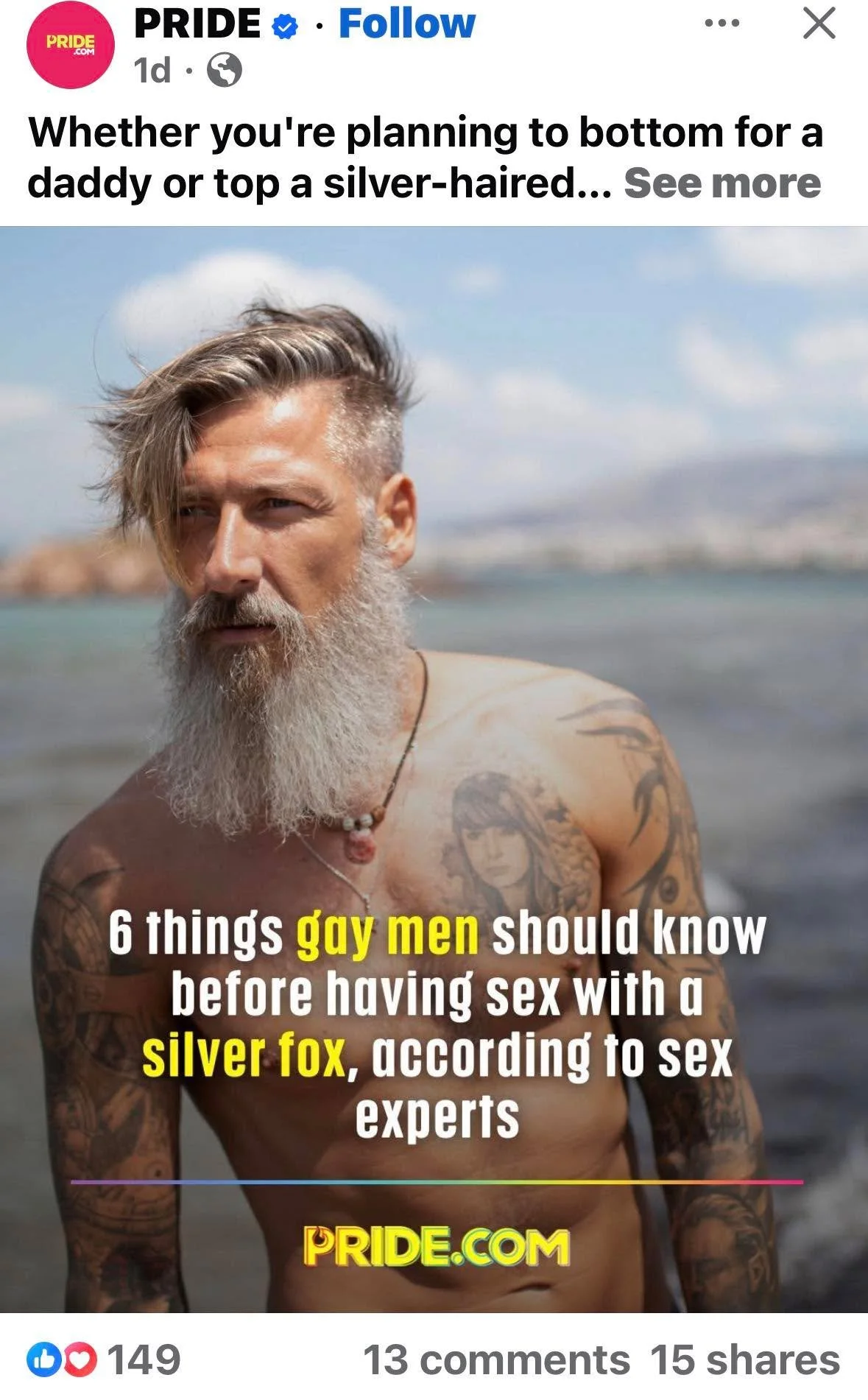 Apparently now there are things I need to know about having sex with myself. 
Being gay is exhausting!