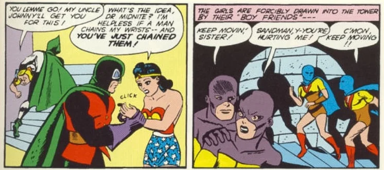 Girls in the golden age were tied up a lot. Weird.