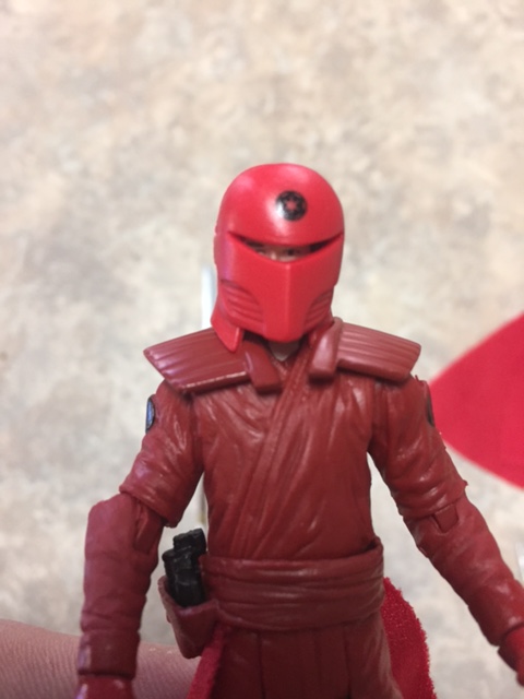 Star Wars Emperor's guard figure with alternate helmet and shoulder armor.