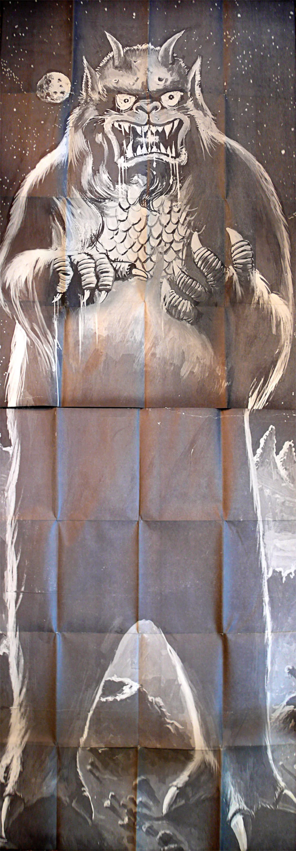 behold! the moon monster in all his creased glory