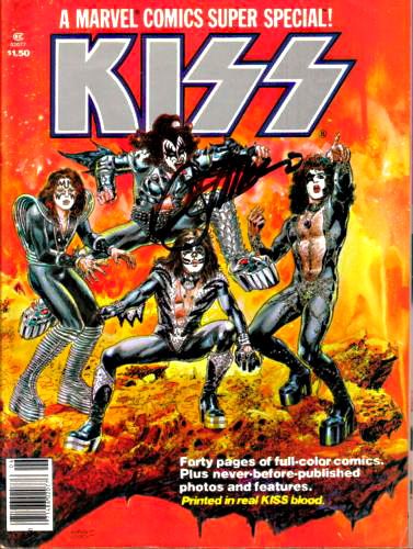 Marvel comics KISS issue 1 - printed in real kiss blood