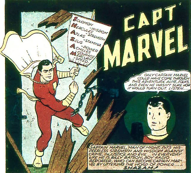 an early captain marvel comic describes the sources of his powers.