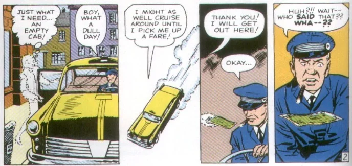 susan storm "The invisible girl" using her powers for no apparent reason.