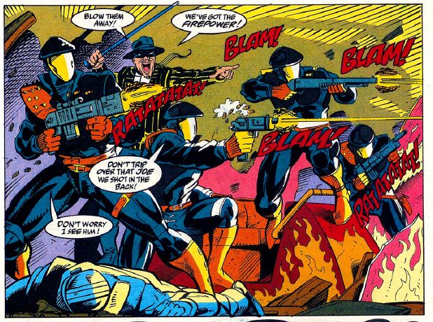 Again, it's too bad the excellent design of the Headhunters was wasted on a cartoonish character like The headman.