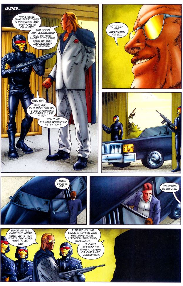 During the devil's Due G.I. Joe Special Missions: Brazil issue, the Headman gets a new suit and loses the hat and mask. The Headhunters get an unneeded and regretable update.