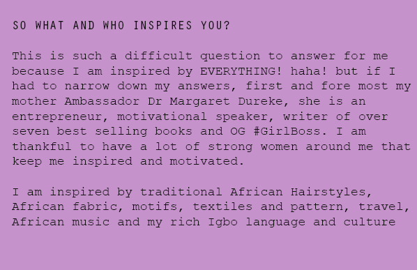 This is probably my favorite part of the interview because i can feel a very vibrant energy from her description of mama Dureke !!! i made sure i did not omit ANY accolades haha!!! 