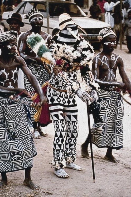 Ukara Ekpe cloth worn by the members of the secret society.