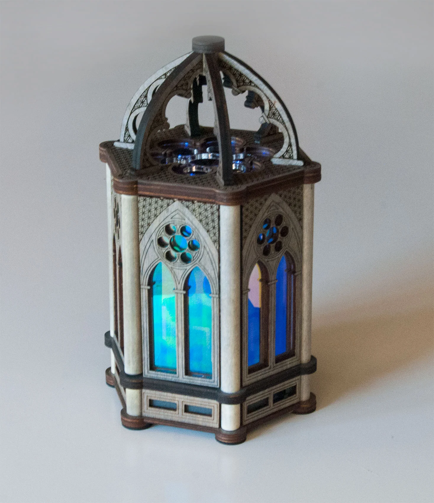 Gothic Cathedral for Glass Egg with Dichroic Windows