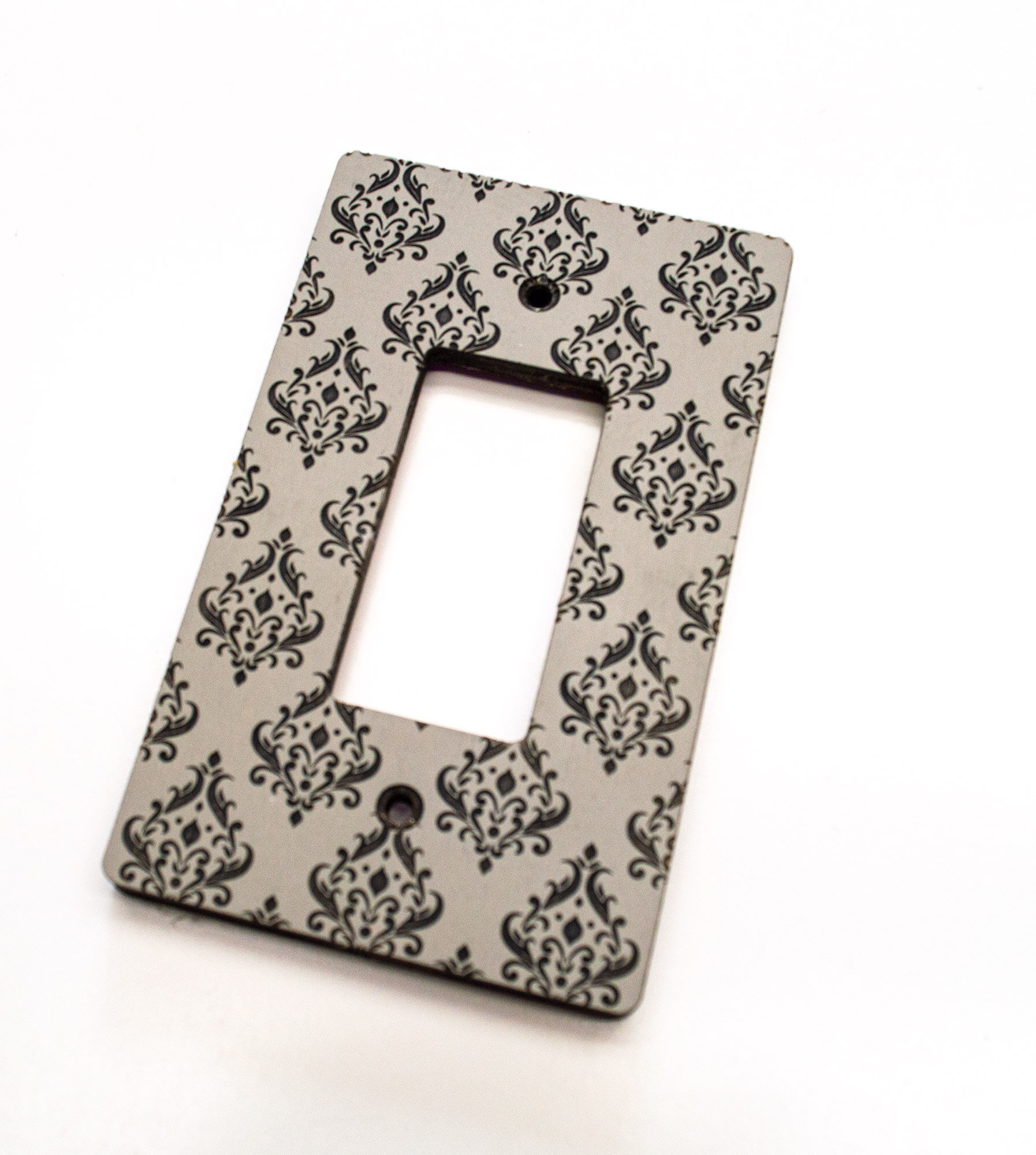 Gray Damask Switch Plate