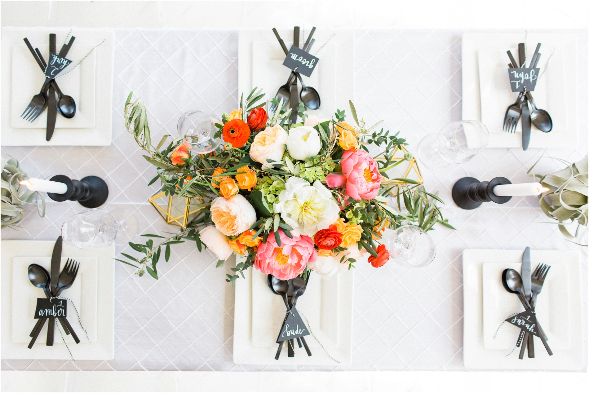 Grand Rapids, MI Beautiful Modern Black and White Tablescape