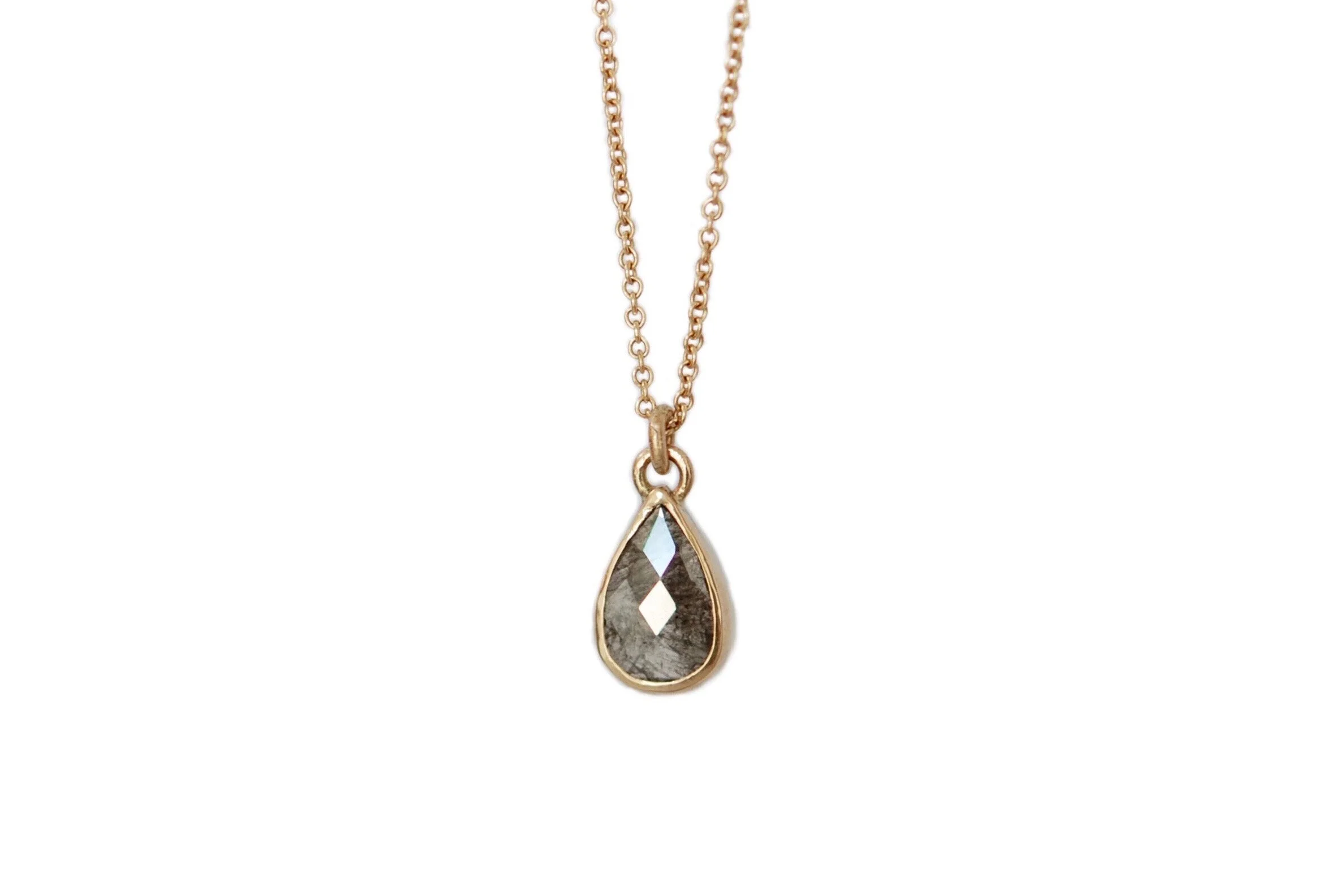 No. 227 Opaque diamond pendant and gold necklace