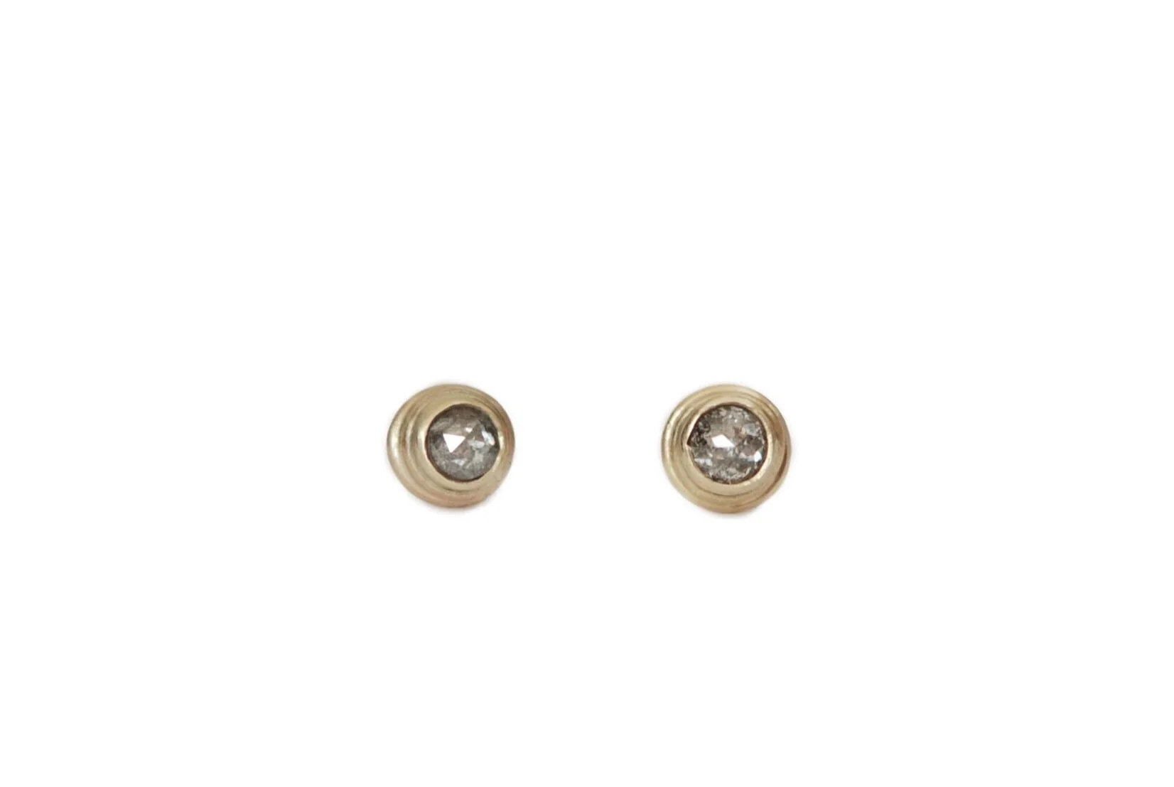 No. 260 Rose cut gray diamond studs