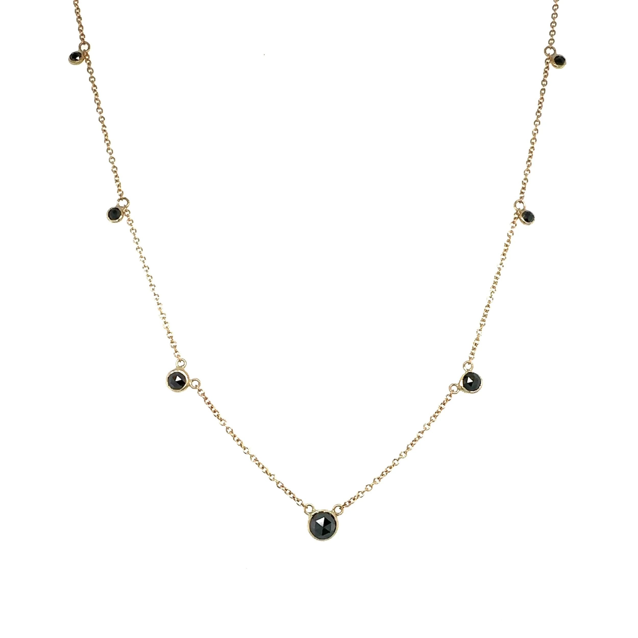 No. 390 Graduated black diamond necklace