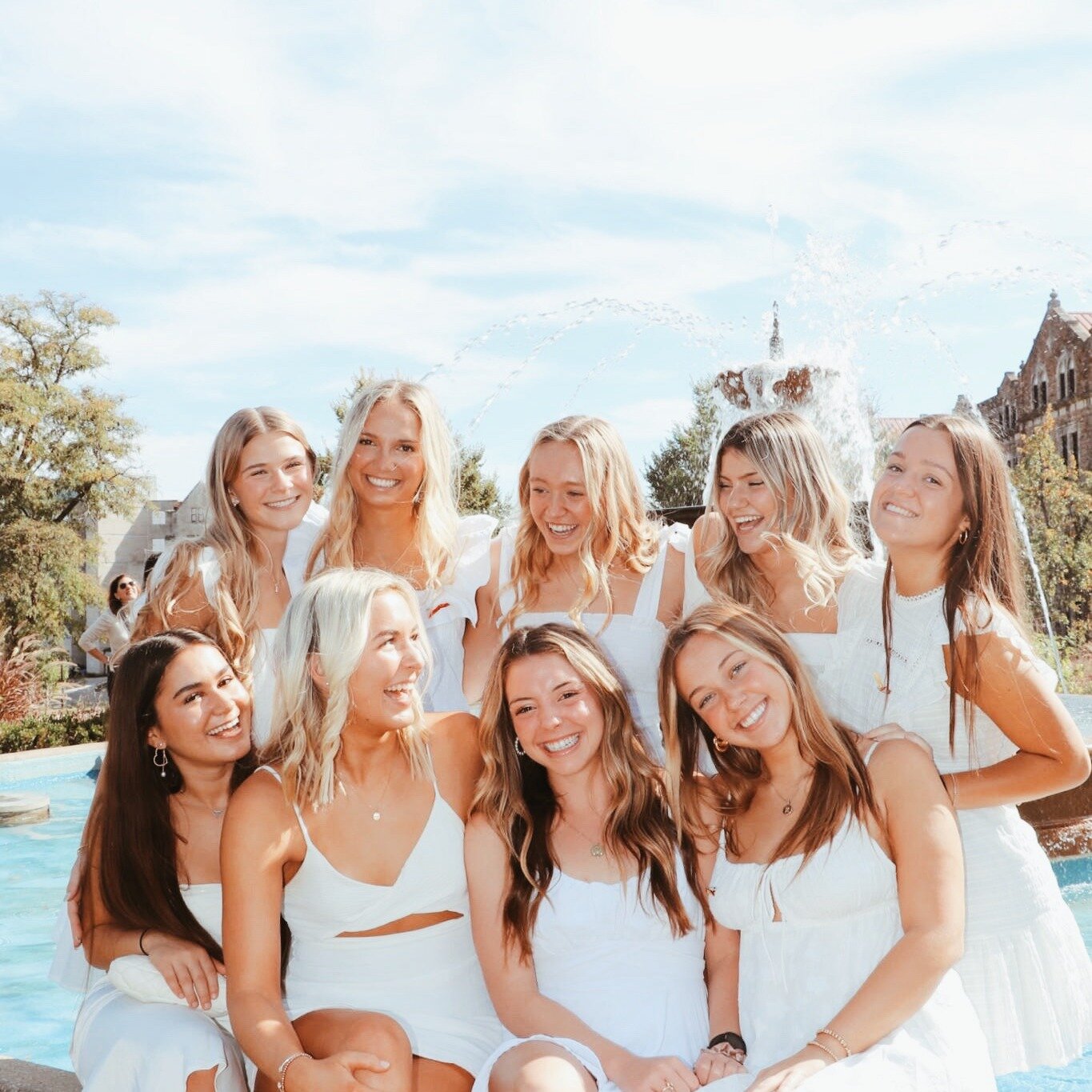 HAPPY FOUNDERS DAY @kansaschiomega 
 Chi Omega is celebrating 129 years of sisterhood with the motto &quot;Sisters on purpose.&quot; Today they honor their pillars of friendship, service to others, campus involvement, and personal development.🤍✨
