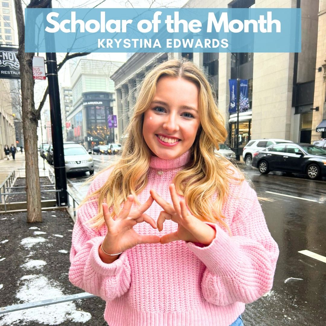 CONGRATULATIONS! To our two April Scholar of the Month Krystina Edwards and Mallory Renyer! 🤍🌟

Krystina is a freshman in @kusigmakappa and Mallory is a Sophomore in @kudeltagamma 

Krystina is majoring in Human Biology on the Pre-Med track. She ha