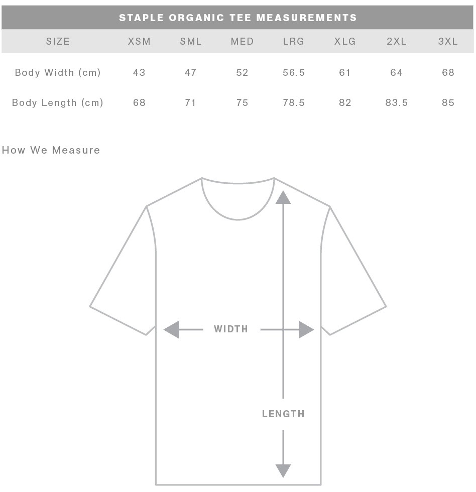 *Size guide provided by ascolour.