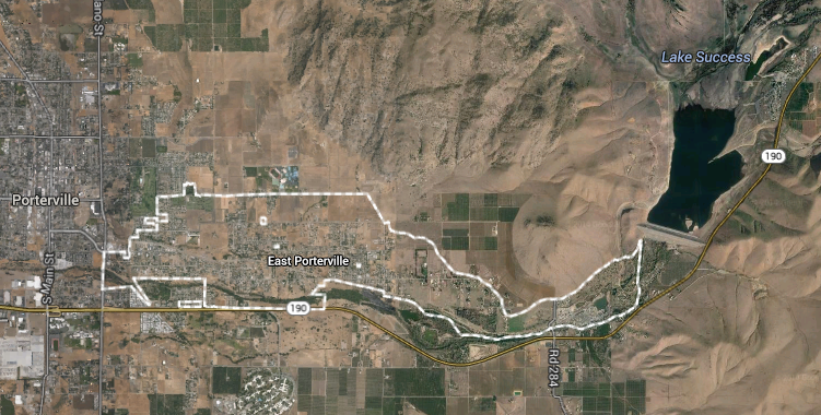East Porterville lies at the very foot of the Sierra Nevada where 75% of California's water arises.