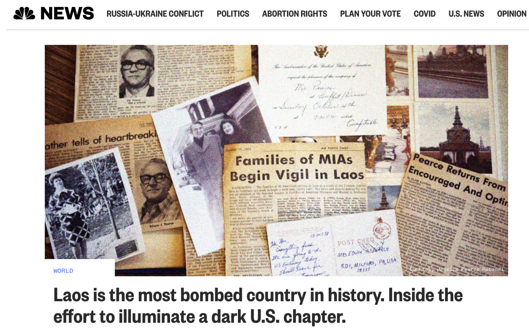 Jessica Pearce Rotondi on NBC News talking about the Secret War in Laos.