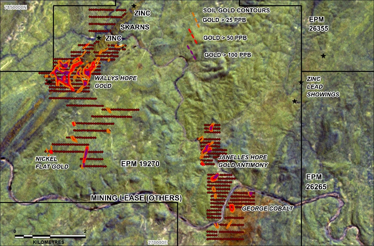 Soil Sample grid on southern section of epm 19270