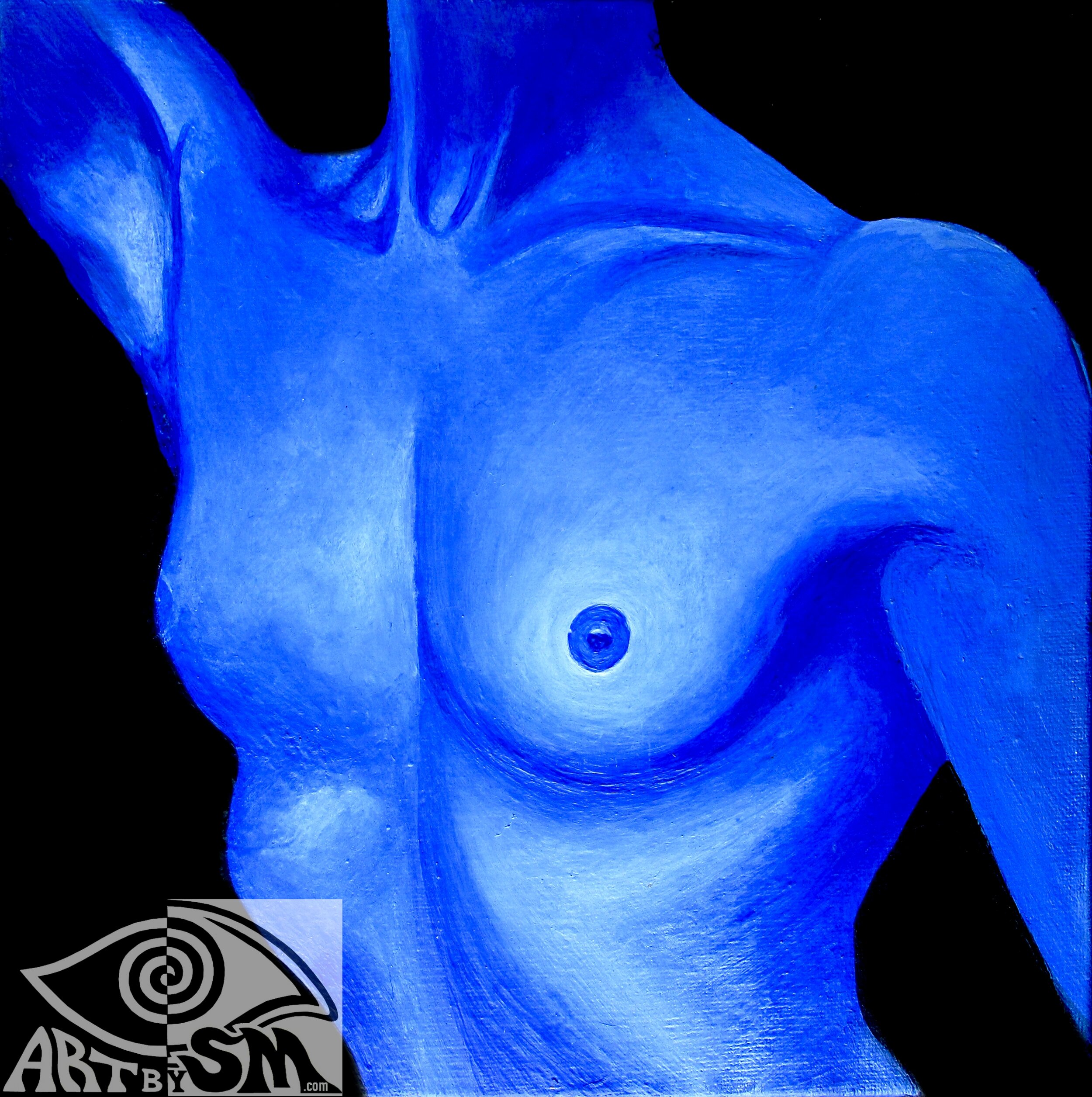 Breast Portrait Series (Self, Blue)