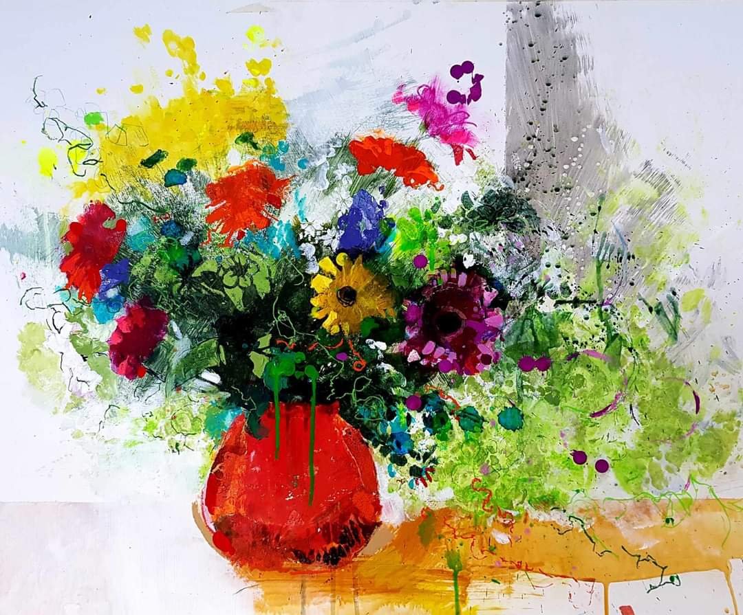 FLOWERS IN MIXED MEDIA | AINE DIVINE
