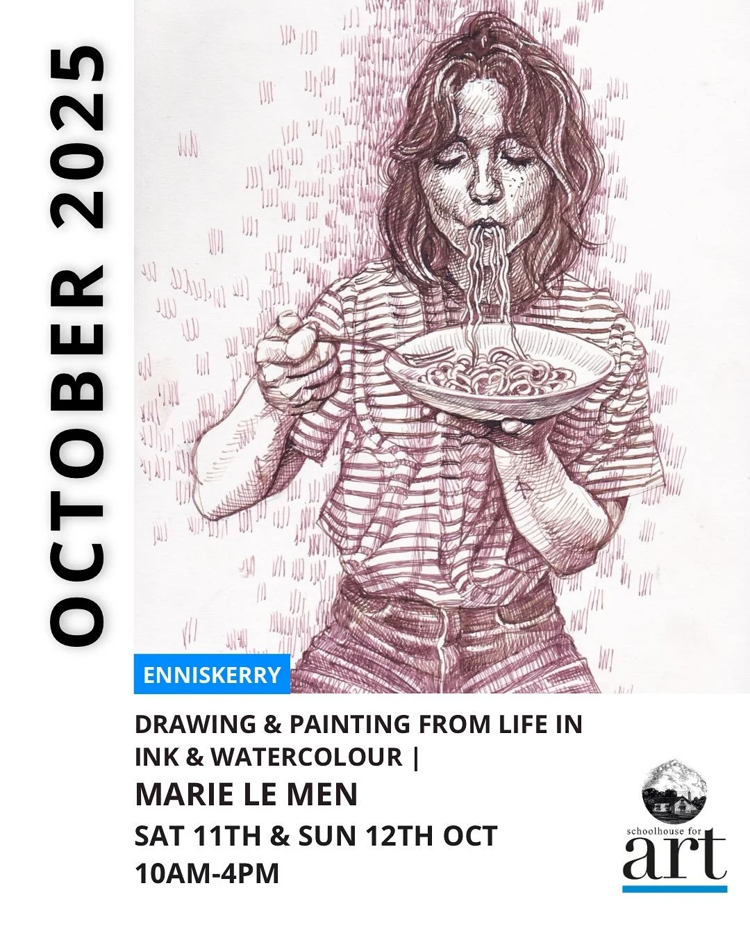 🎨THIS WEEKEND🎨

Two days of creativity with figurative artist Marie Le Men! Learn to draw &amp; paint the figure from life using ink  and watercolour. From quick sketches to expressive portraits, you&rsquo;ll discover tips, techniques &amp; your ow