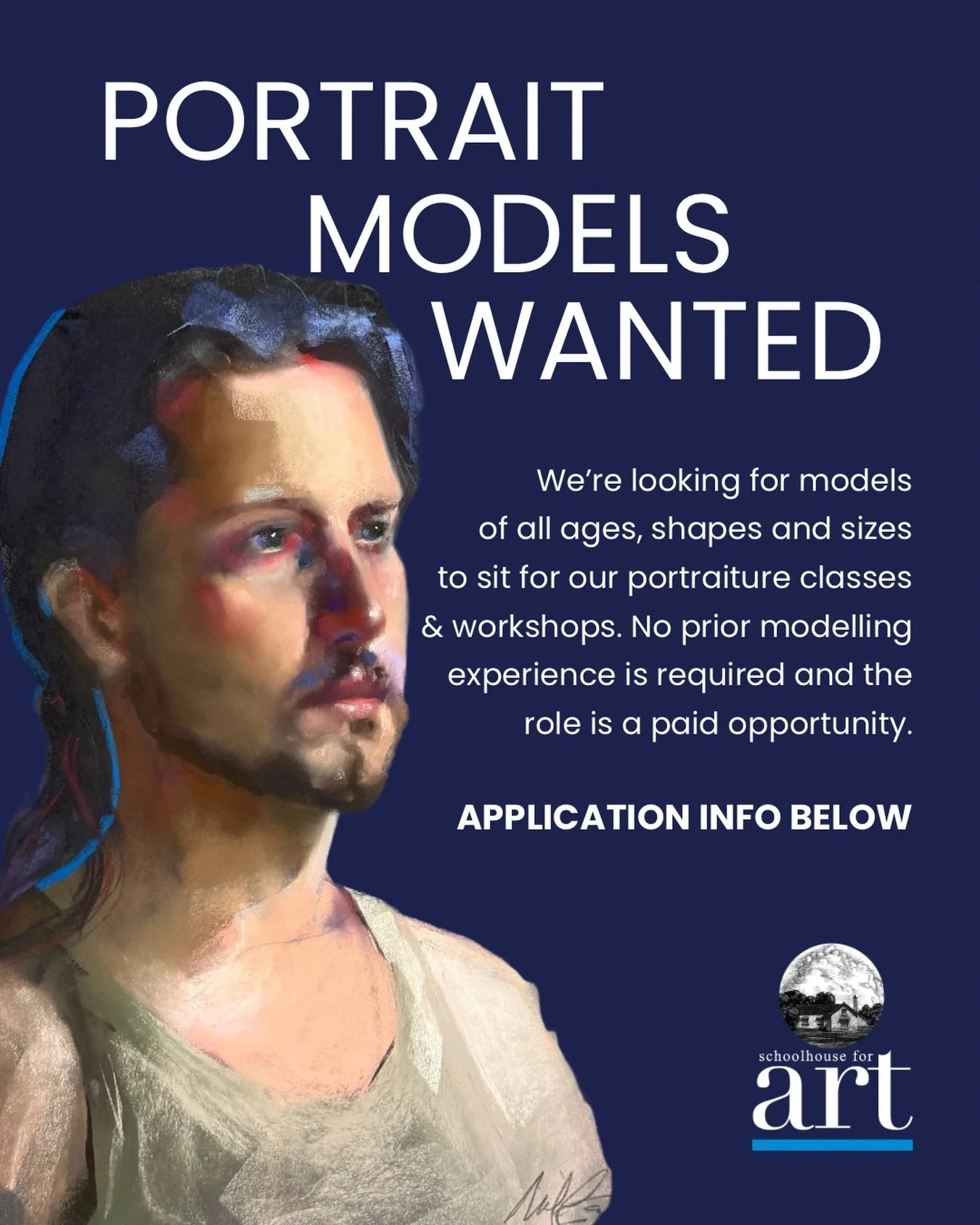✨🎨 As our schedule continues to grow we are always looking for new portrait and figure models for our classes &amp; workshops. No prior experience is required but always a plus.

We welcome individuals of all body types and backgrounds. Join us in a