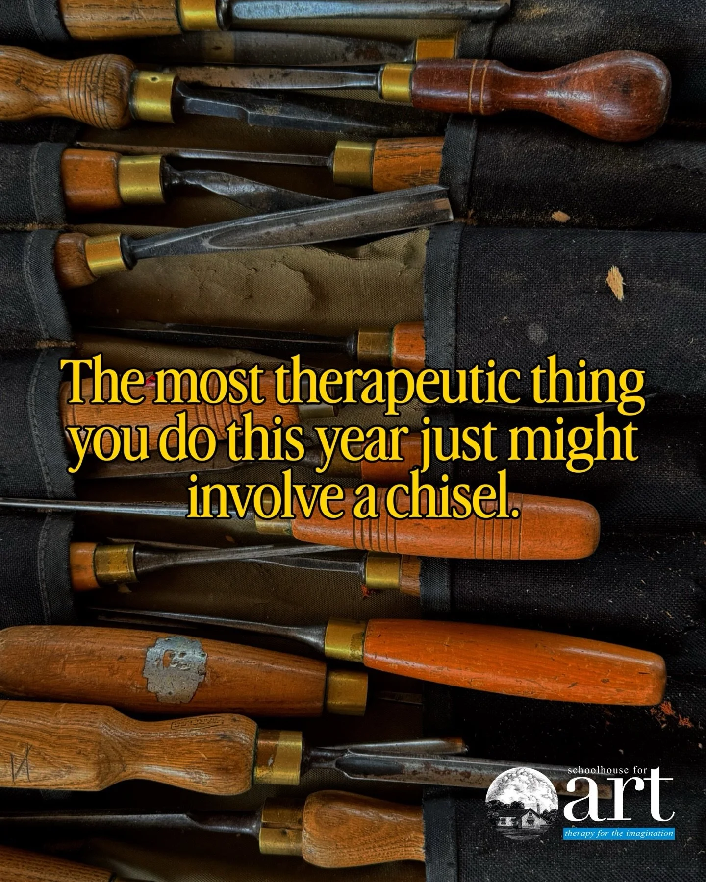 The most therapeutic thing you do this year just might involve a chisel... 🪵✨

Woodsculpting with Con Gent at Schoolhouse for Art!

Learn how to choose and care for your tools, read the grain, work around the knots, and carve in relief and in the ro