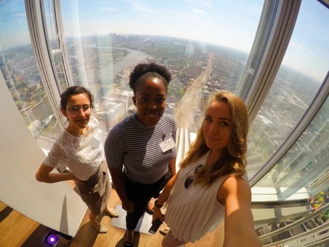 Presence Orb London team from left to right: Miriam Al-Hussona, Head of Analysis Boikanyo Makobole, Head of Customer Success Jade Edinburgh, Head of Partnerships & Business Development