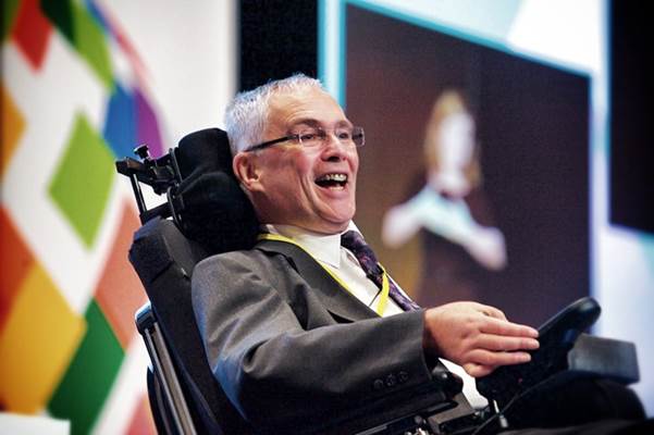 Stephen addressing 1000 delegates at the Rehabilitation International World Congress 2016