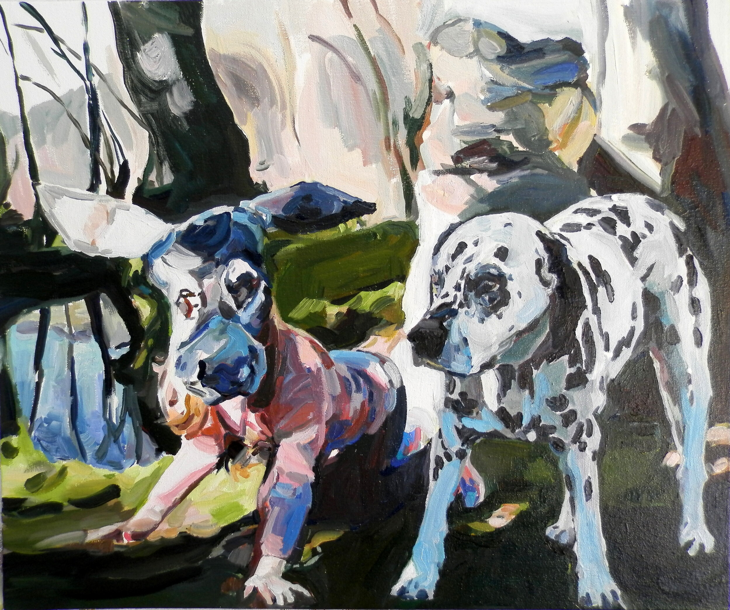 'Winter Frolics' (2016) oil on canvas 50 x 60 cm