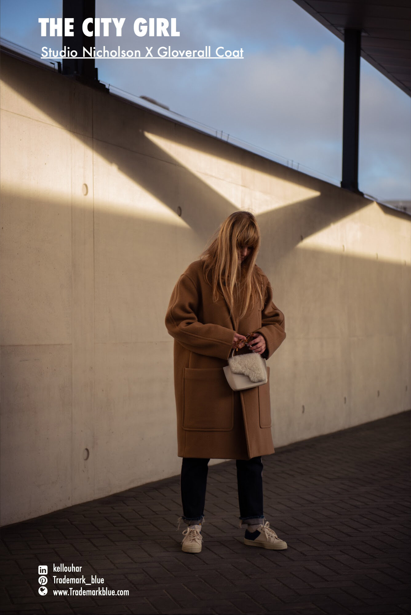 STUDIO NICHOLSON×GLOVERALL】フーデッドコート L TRADEMARK BLUE 