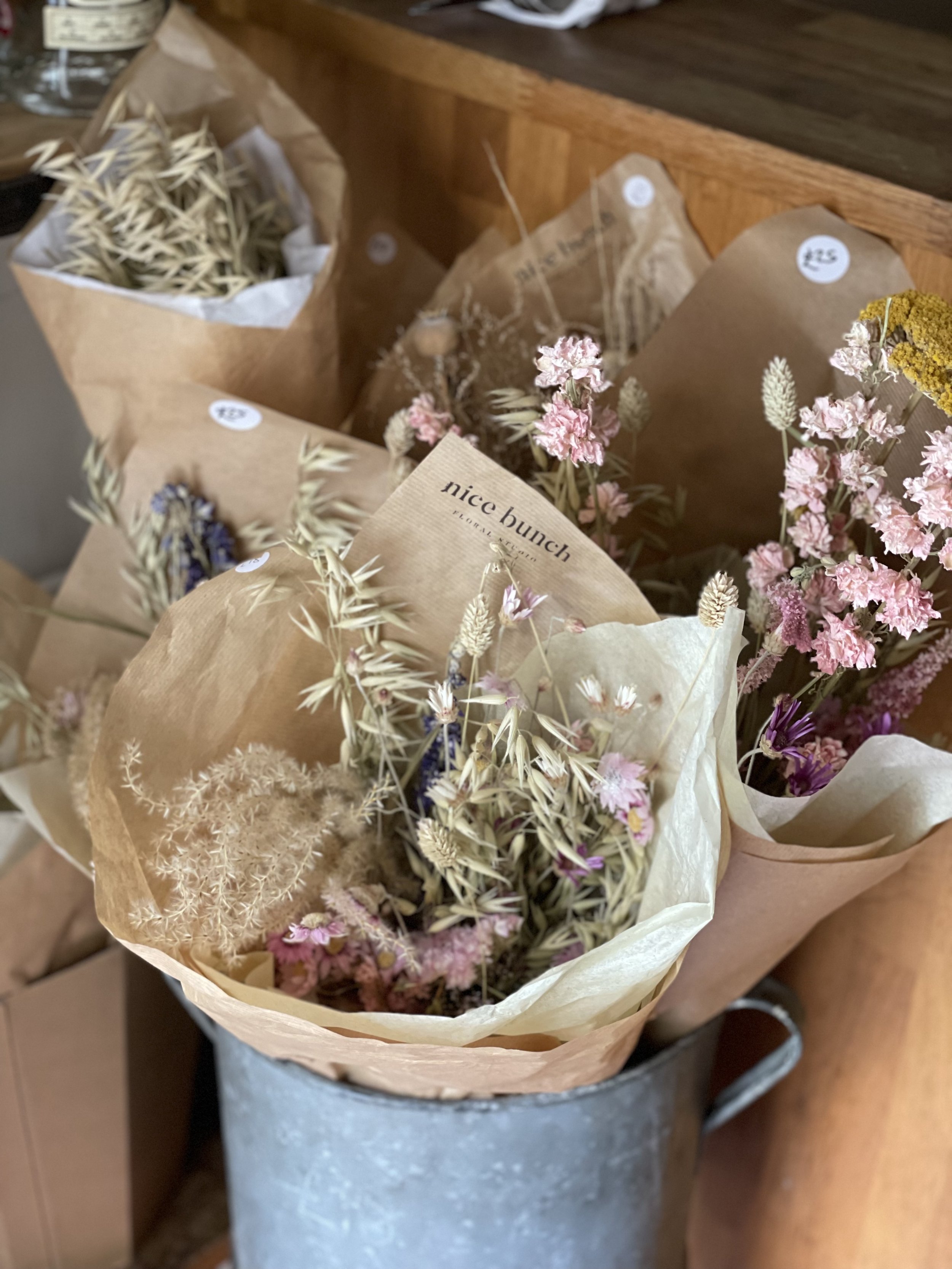 Nice Bunch Dried Flower Mixed Bunches at Oak Restaurant Bath