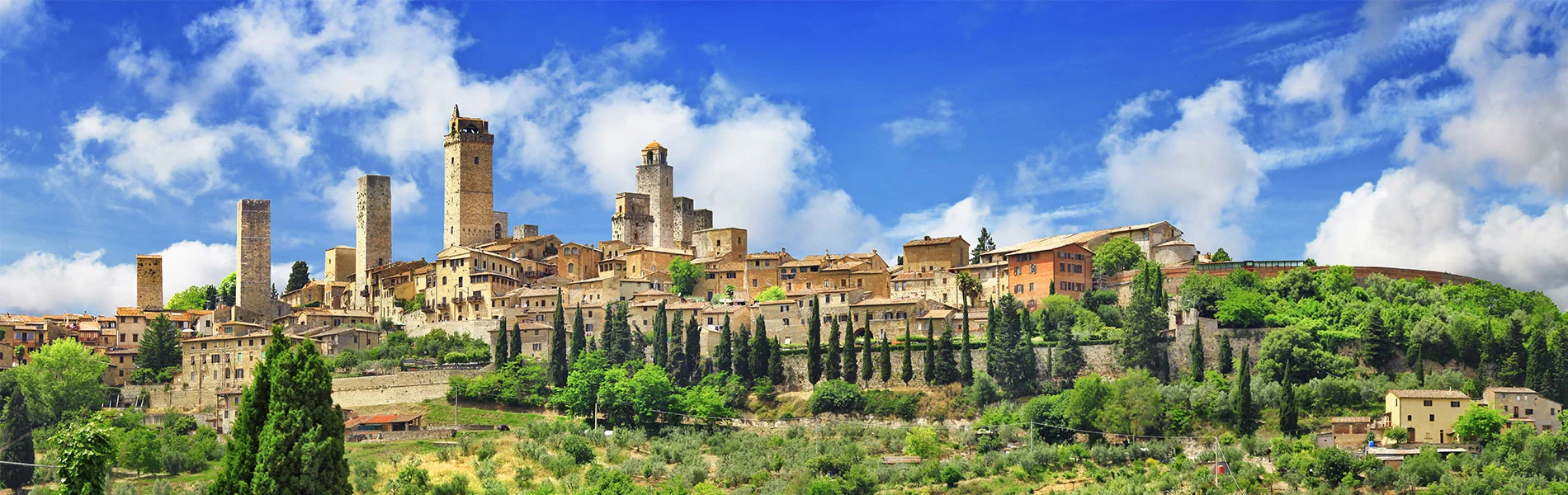 de skyline van San Gimignano