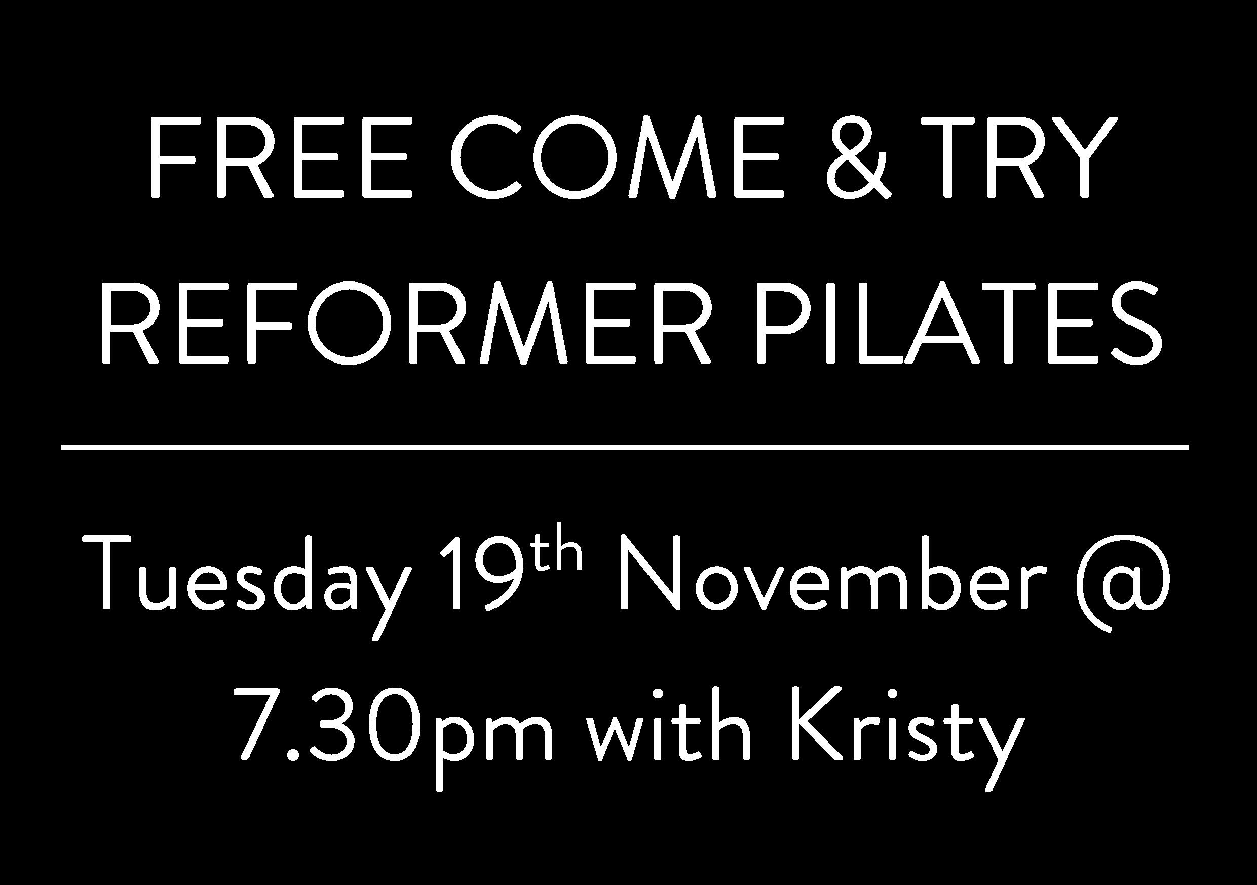 Free Come &amp; Try Reformer Pilates Class