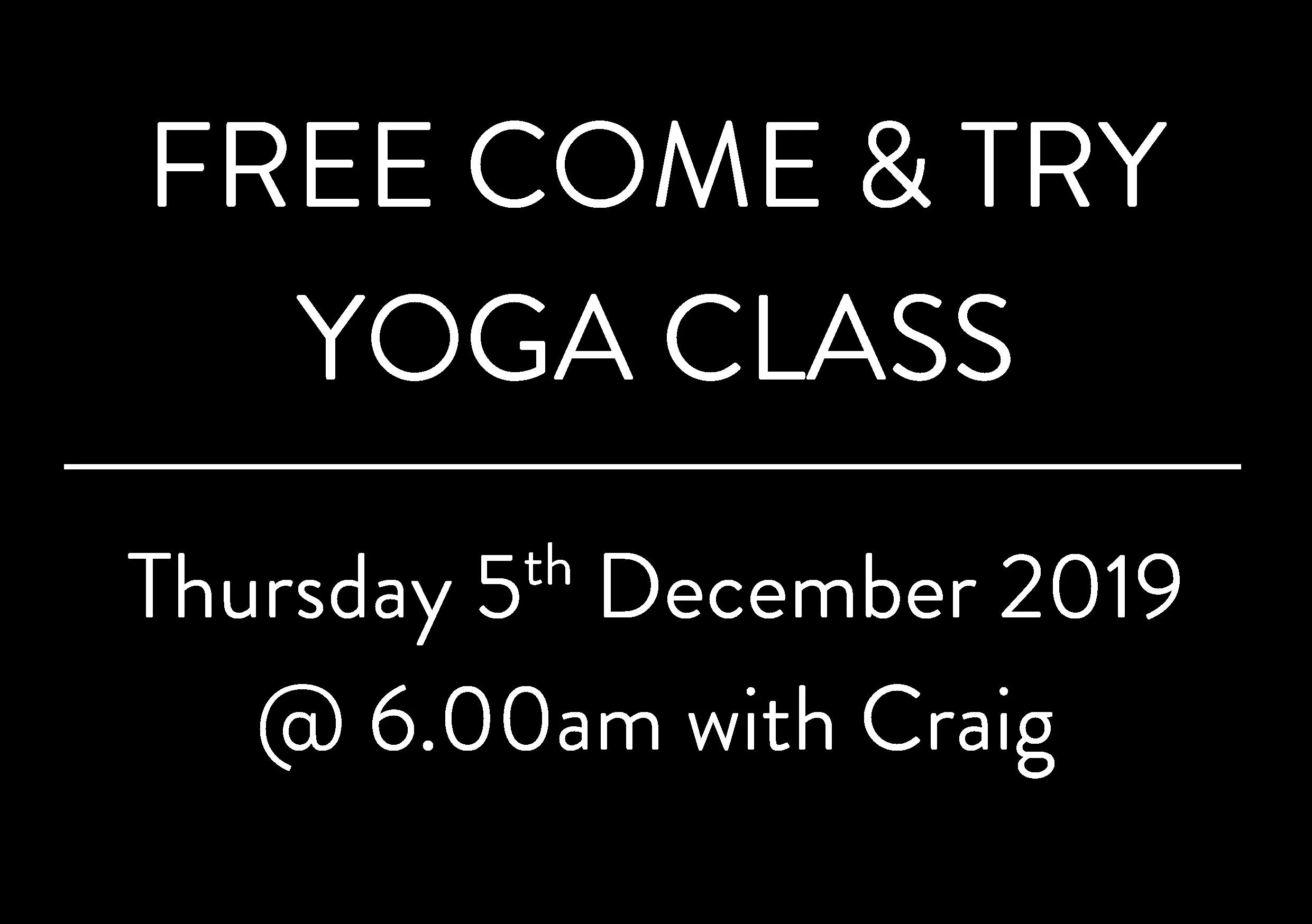 Free Come &amp; Try Yoga Class