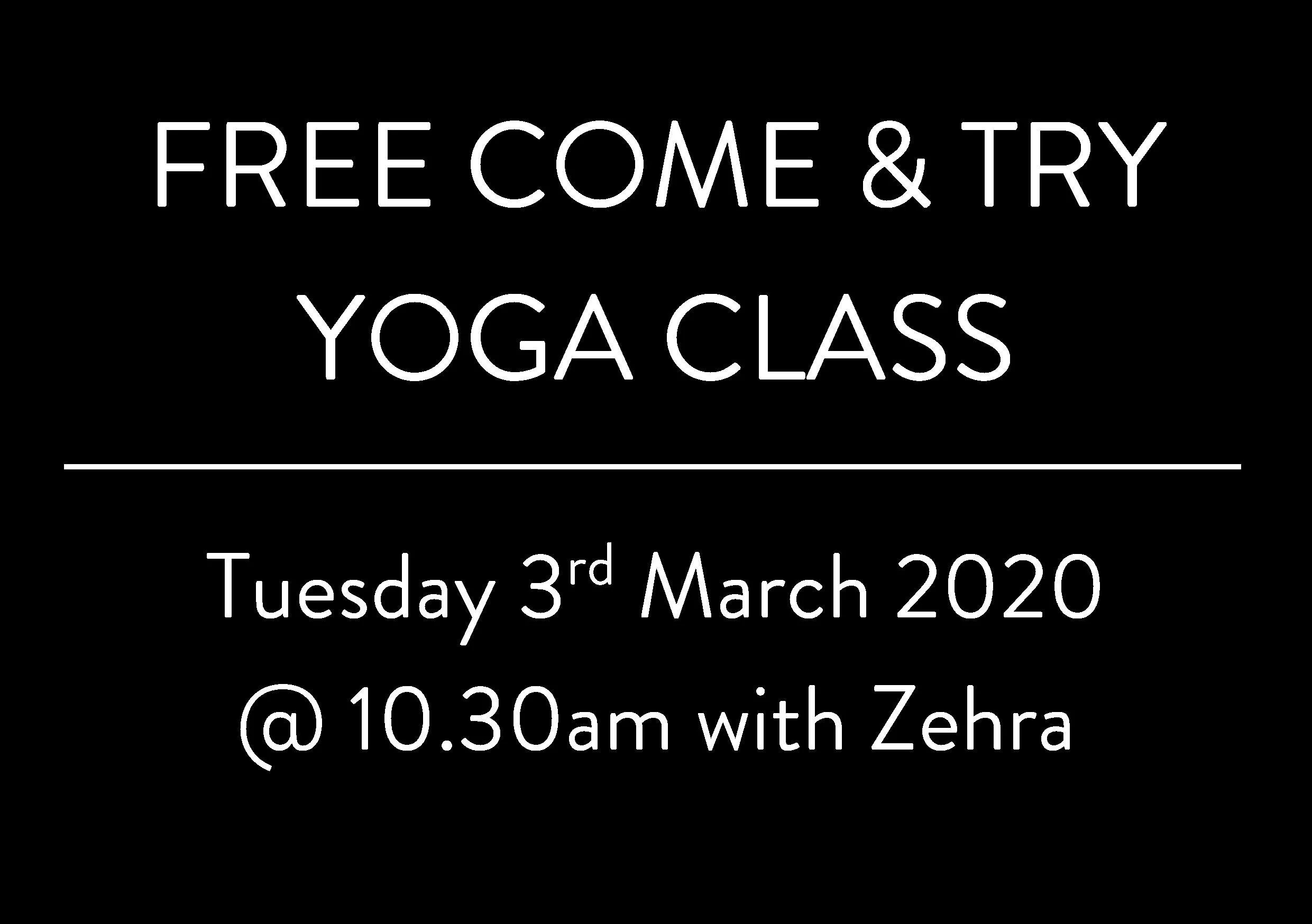 Free Come &amp; Try Yoga Class