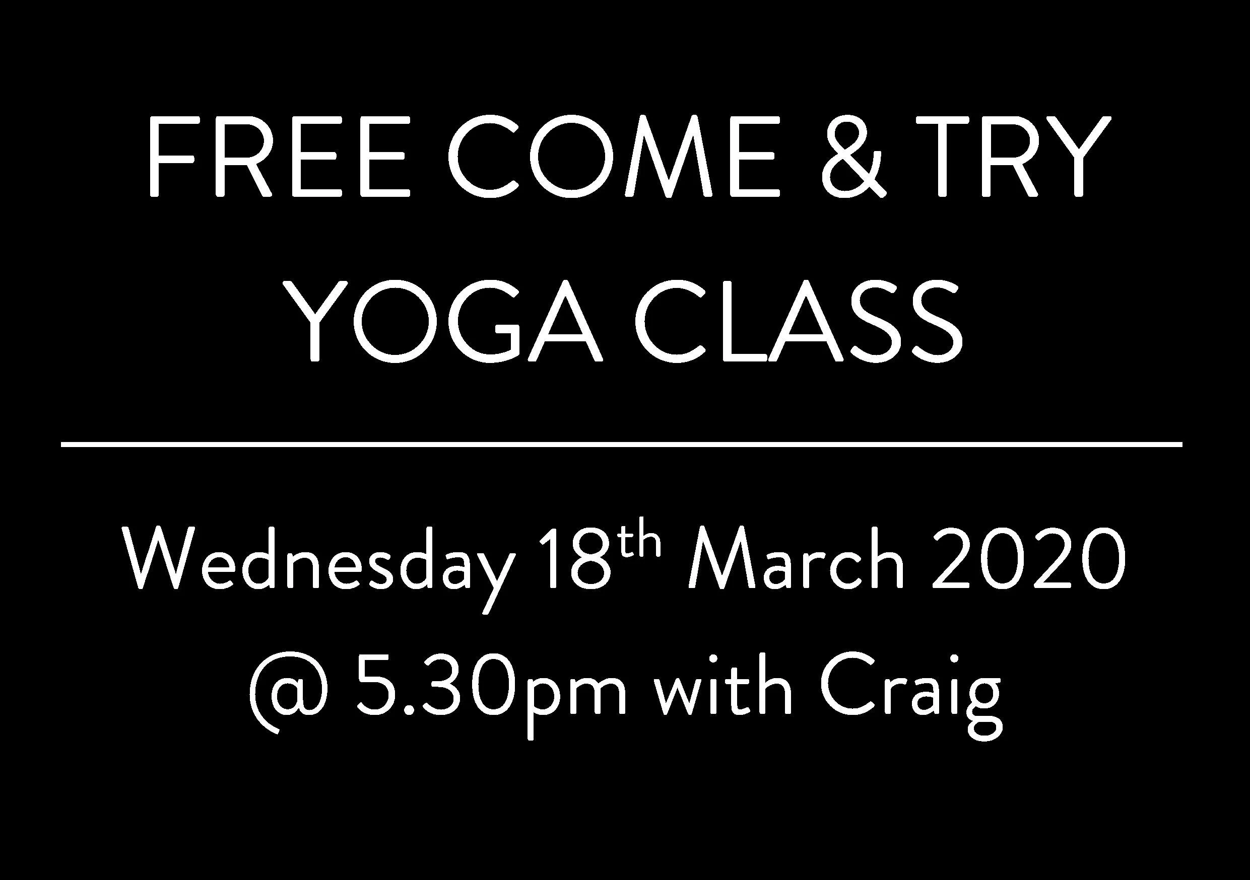 Free Come &amp; Try Yoga Class