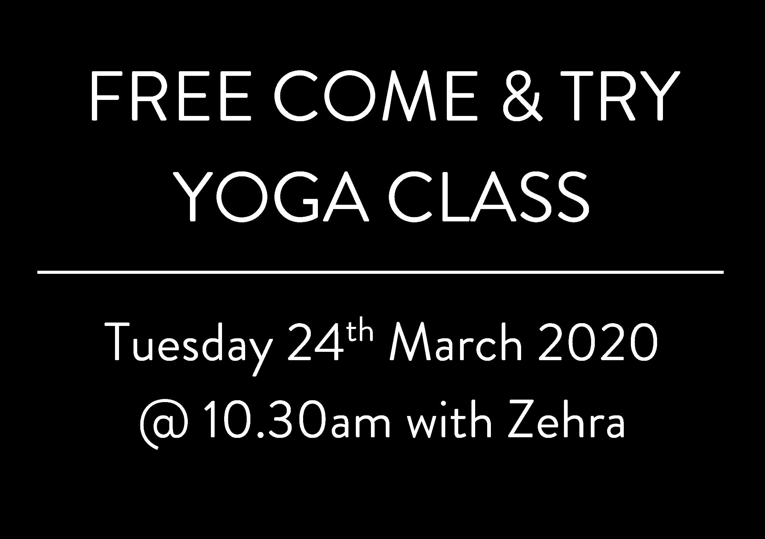 Free Come &amp; Try Yoga Class