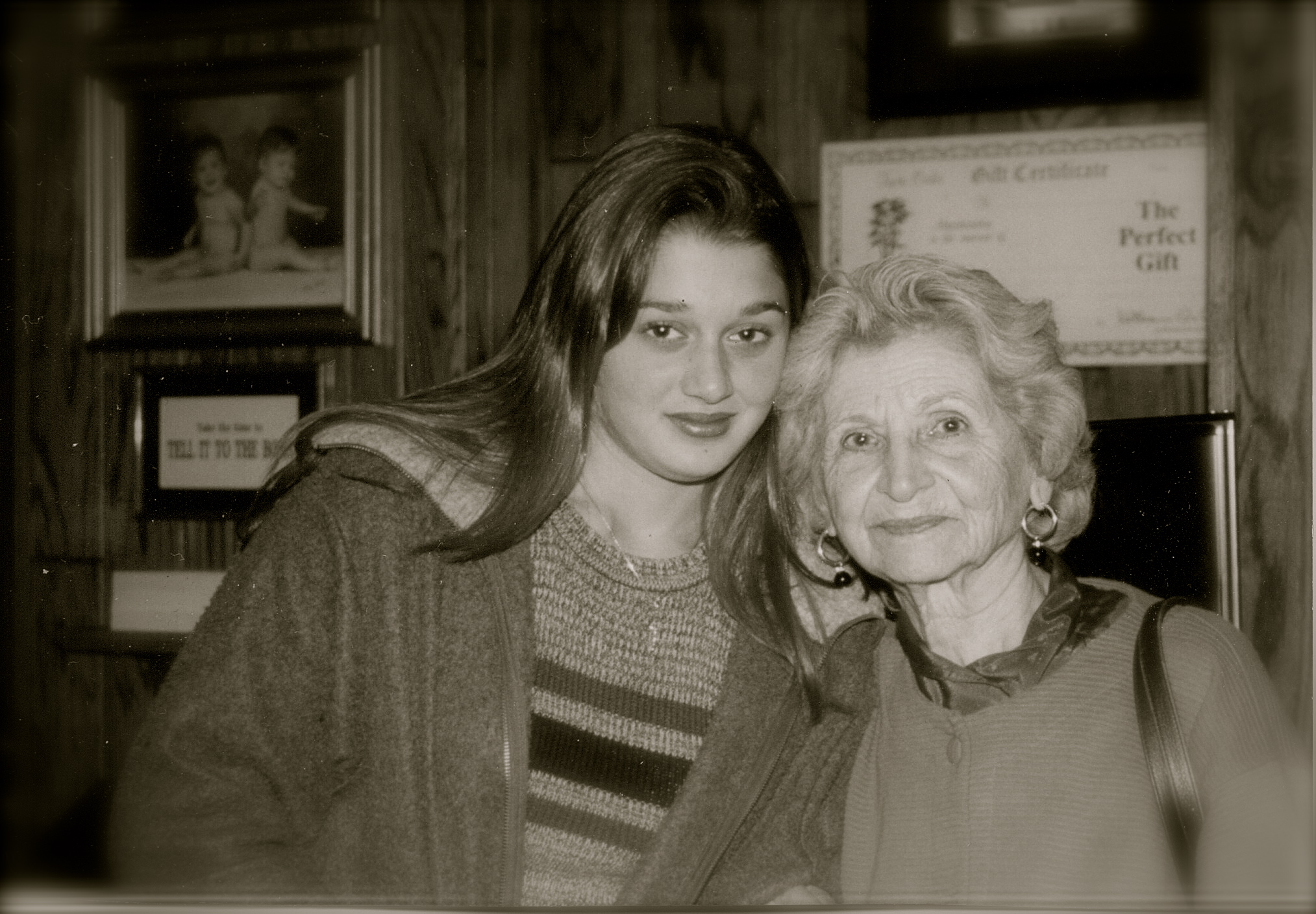 Mafalda Caliri and her great granddaughter, Erica Laros, circa 1998.